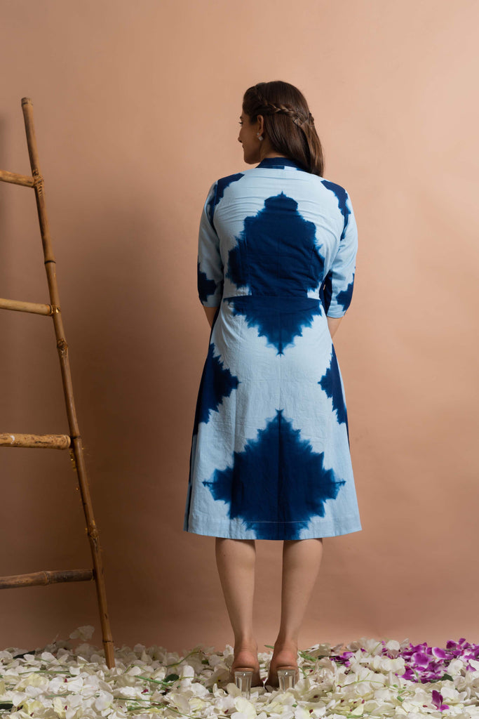 Blue Tie and Dye Wrap Dress – CYUINDIA